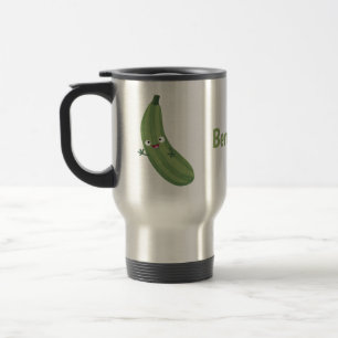 Mug De Voyage Caricature joyeux de courgettes mignonnes