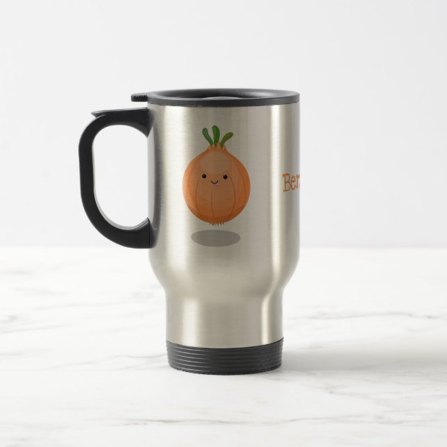 Mug De Voyage Caricature vert oignon brun joli (Gauche)
