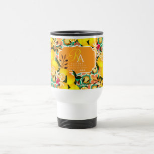 Mug De Voyage Carreaux méditerranéens au citron Orange Vert