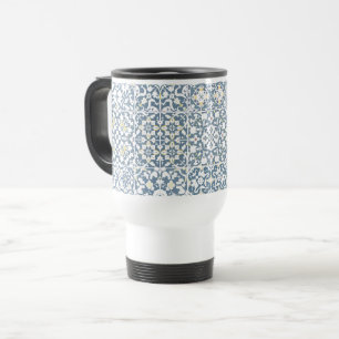 Mug De Voyage Carreaux Méditerranéens, Marocains, Majolique, Azu