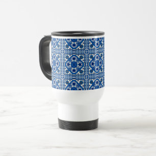 Mug De Voyage Carrelage méditerranéen, Portugais, Azulejo, Majol