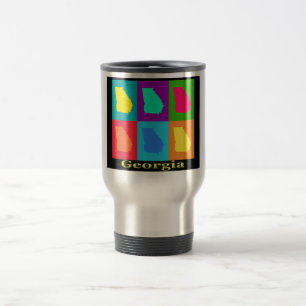 Mug De Voyage Carte colorée Georgia State Pop Art