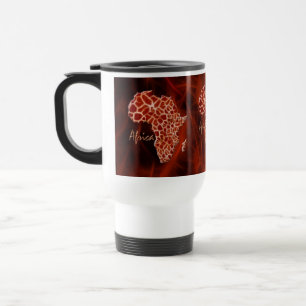 Mug De Voyage Carte de l'AFRIQUE Giraffe Spots de Voyage Faune M