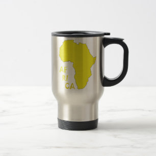 Mug De Voyage Carte de l'Afrique Jaune Funky