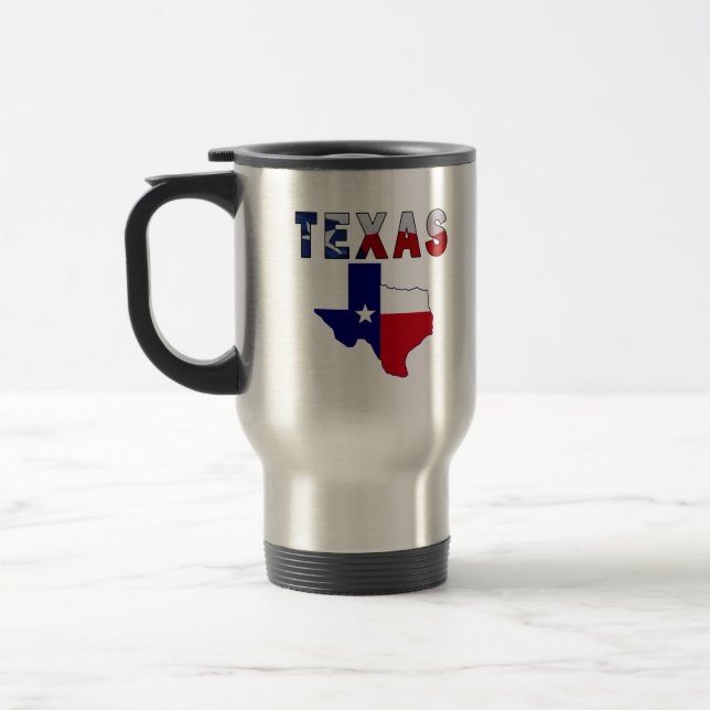 Mug De Voyage Carte des drapeaux avec le Texas (Gauche)