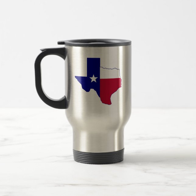 Mug De Voyage Carte du drapeau du Texas (Gauche)