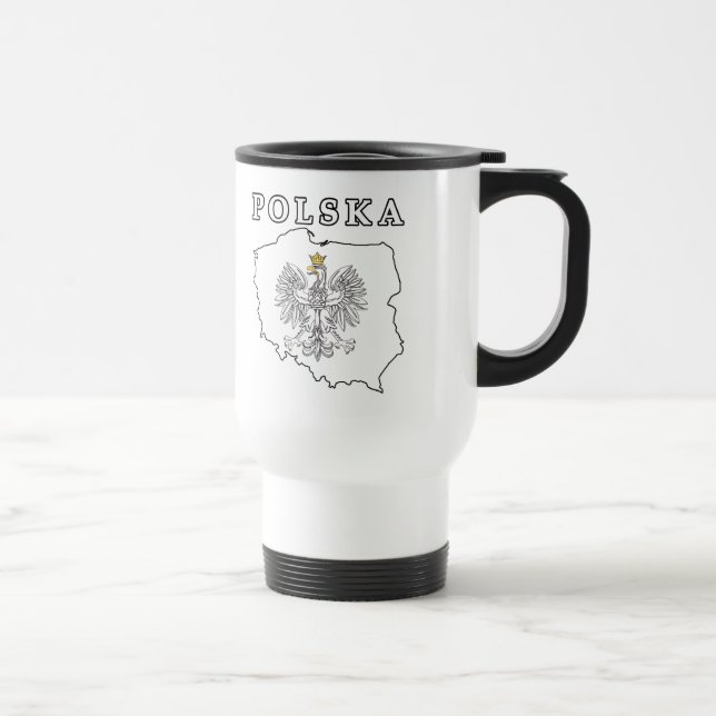Mug De Voyage Carte Polska avec aigle (Droite)