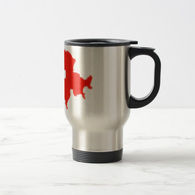 Mug De Voyage Carte suisse de drapeau (Droit)