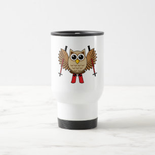 Mug De Voyage Cartoon de ski de Chouette