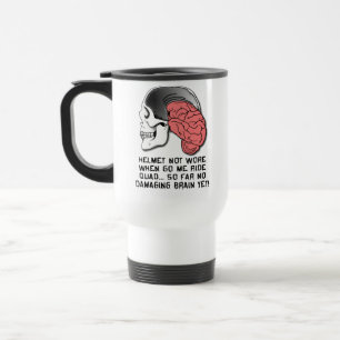 Mug De Voyage Casque Cerveau Dommages amusant Quad VTT Voyage Mu