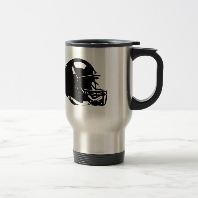 Mug De Voyage Casque noir blanc Pop Art Football (Droit)