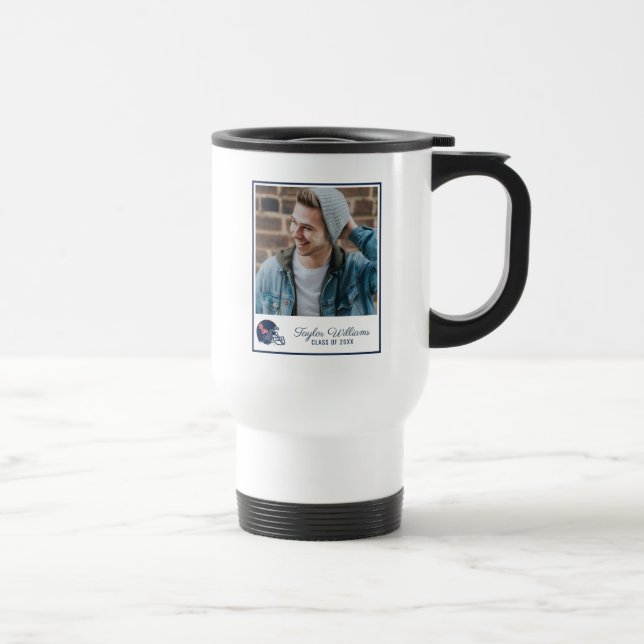 Mug De Voyage Casque Ole Miss Football | bleu foncé (Droite)
