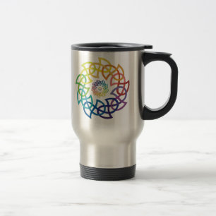 Mug De Voyage Cercles de nouage arc-en-ciel celtique