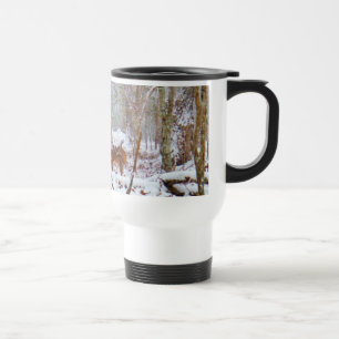 Mug De Voyage Cerf dans la neige, lécher la jambe