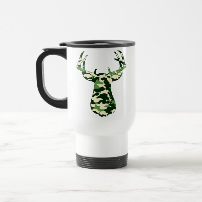 Mug De Voyage Cerfs communs chassant le mâle de Camo (Gauche)