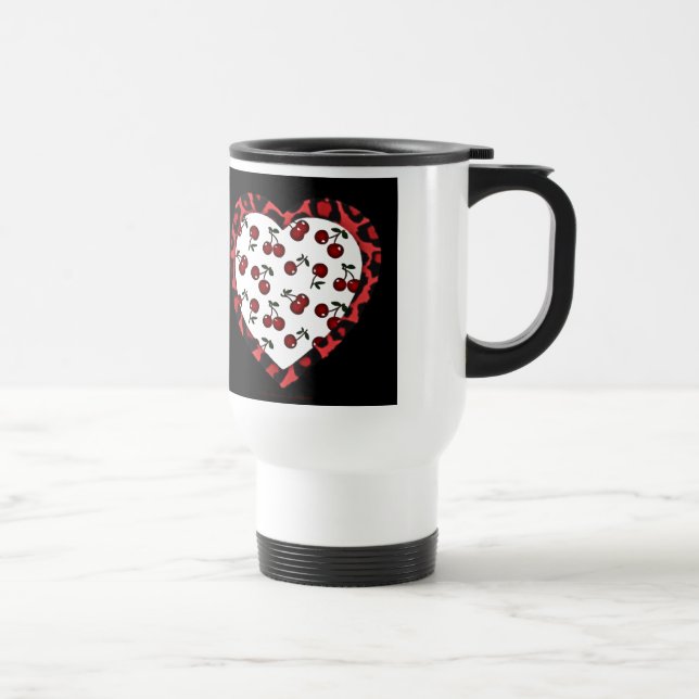 Mug De Voyage Cerises RAB Empreinte de léopard Heart Rockabilly (Droite)