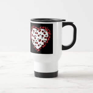 Mug De Voyage Cerises Rockabilly RAB Impression Léopard Coeur