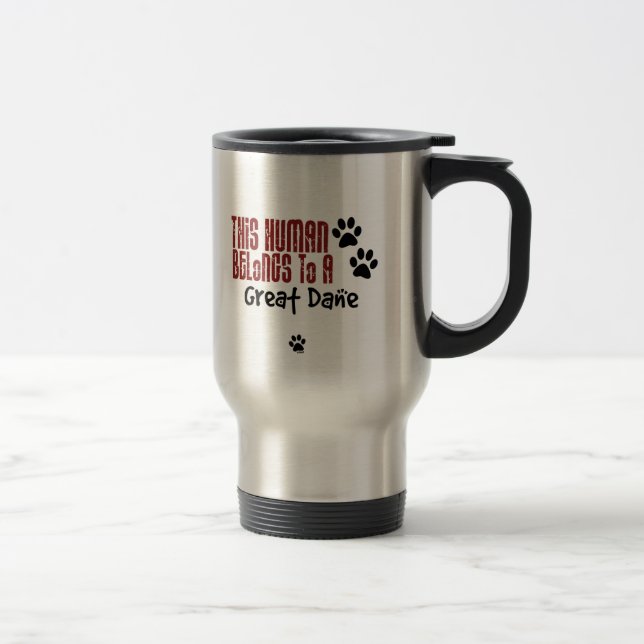 Mug De Voyage Cet humain appartient à great dane (Droit)