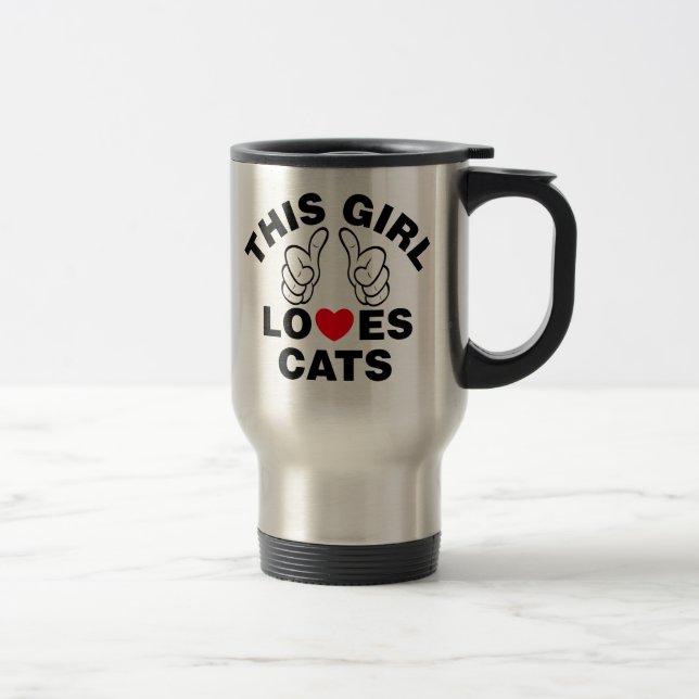Mug De Voyage Cette fille aime des chats (Droit)