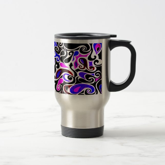 Mug De Voyage Changer la couleur Wacky Retro Swirl (Droit)