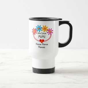 Mug De Voyage Changer tous les noms Noms des enfants MIMI Flower