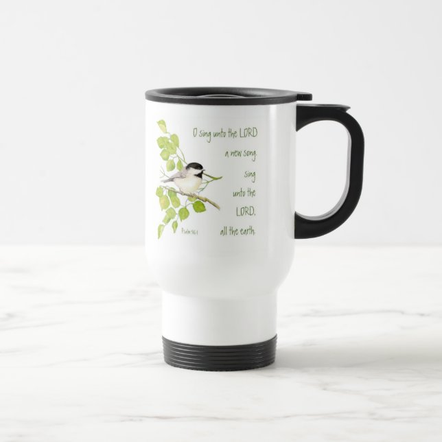 Mug De Voyage Chantez une nouvelle chanson au Seigneur, Écriture (Droite)