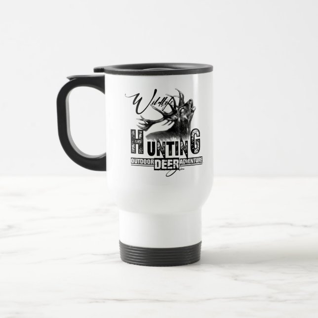 Mug De Voyage Chasse aux cerfs, aventure en plein air (Gauche)