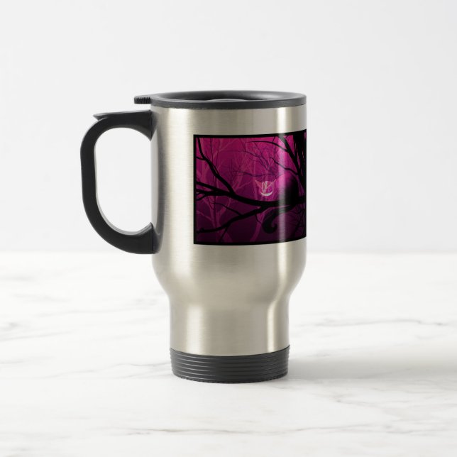 Mug De Voyage Chat de Cheshire parmi des arbres (Gauche)