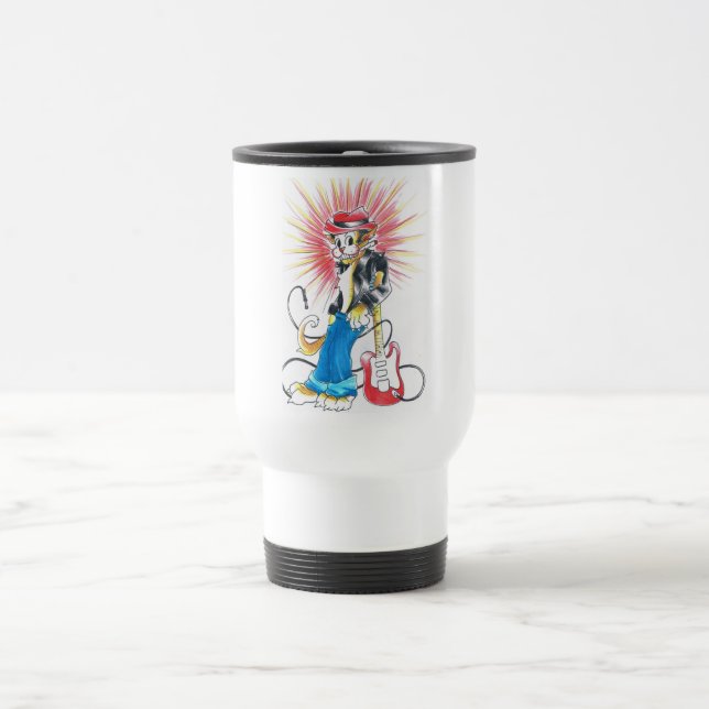 Mug De Voyage chat de rockabilly en couleurs (Centre)