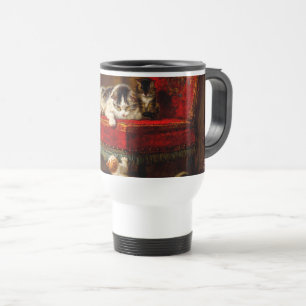 Mug De Voyage Chat et chatons Jouer avec chaise