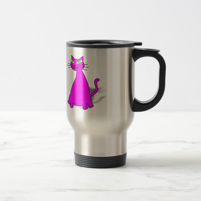 Mug De Voyage Chat gras rose (Droit)