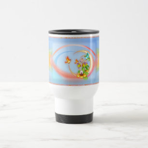 Mug De Voyage Chat & Oiseaux Pixel Art
