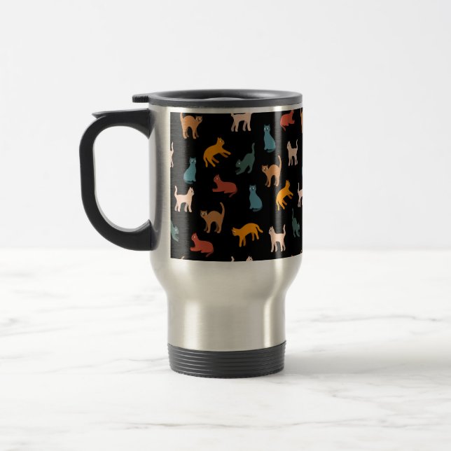Mug De Voyage Chats sur le noir (Gauche)