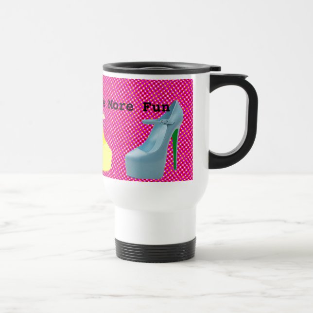 Mug De Voyage Chaussures bleues et jaunes de talon haut (Droite)