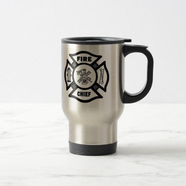 Mug De Voyage Chef des pompiers (Droit)