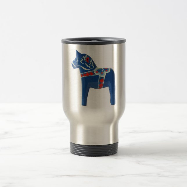 Mug De Voyage Cheval bleu de Dala de Suédois (Centre)