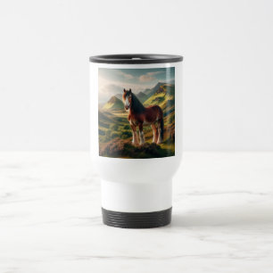 Mug De Voyage cheval Clydesdale des Highlands d'Écosse