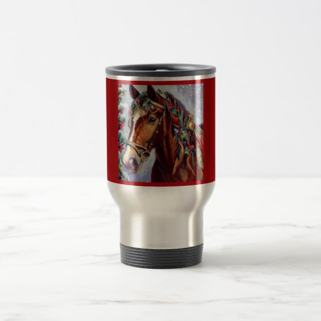 Mug De Voyage Cheval de Noël 2 (Centre)