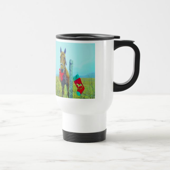 Mug De Voyage Cheval de Noël Brown (Droite)