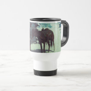 Mug De Voyage Cheval et Cowboy neige hivernale