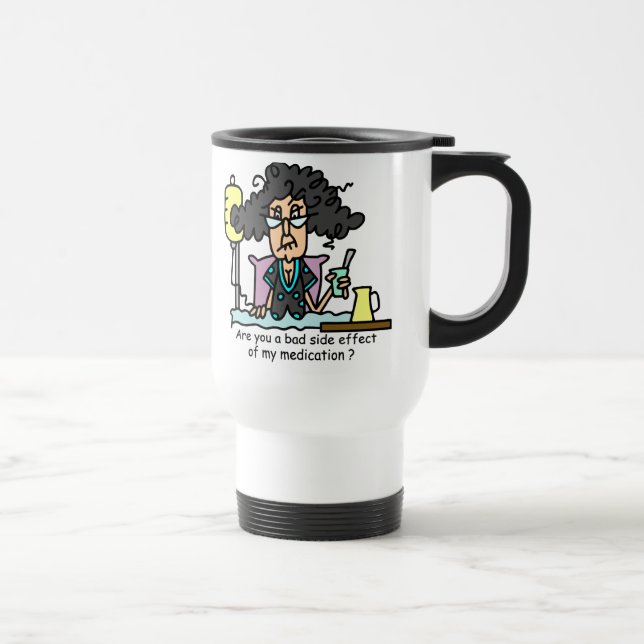 Mug De Voyage Cheveux foncés d'effet secondaire de médicament (Droite)