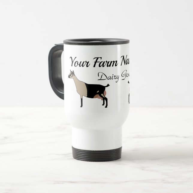 Mug De Voyage Chèvre laitière alpine personnalisée (Devant gauche)