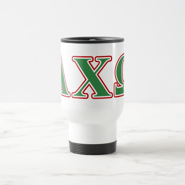 Mug De Voyage Chi lettres vertes et rouges d'Omega d'Alphi (Centre)