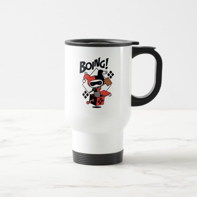 Mug De Voyage Chibi Harley-Quinn-In-A-Box Avec Marteau (Droite)