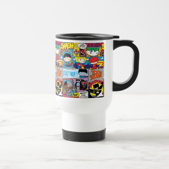 Mug De Voyage Chibi Justice League Motif de bande dessinée (Droite)