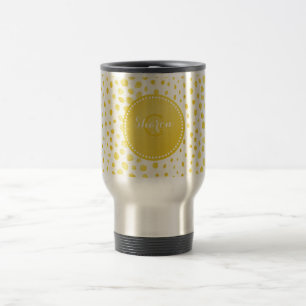 Mug De Voyage Chic faux or brillant imprimé guépard monogramme
