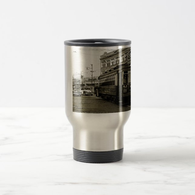 MUG DE VOYAGE CHICAGO 63E ET OCCIDENTALE 1952 TROLLEY ART SEPIA (Centre)