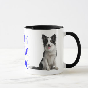 Mug de voyage Chien Border Collie Puppy Bleu Amour