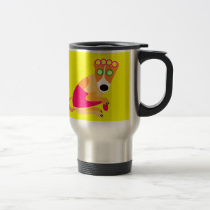 Mug De Voyage Chien drôle de spa dans des bigoudis