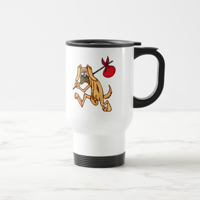 Mug De Voyage Chien sans valeur de bande dessinée de clochard (Droite)